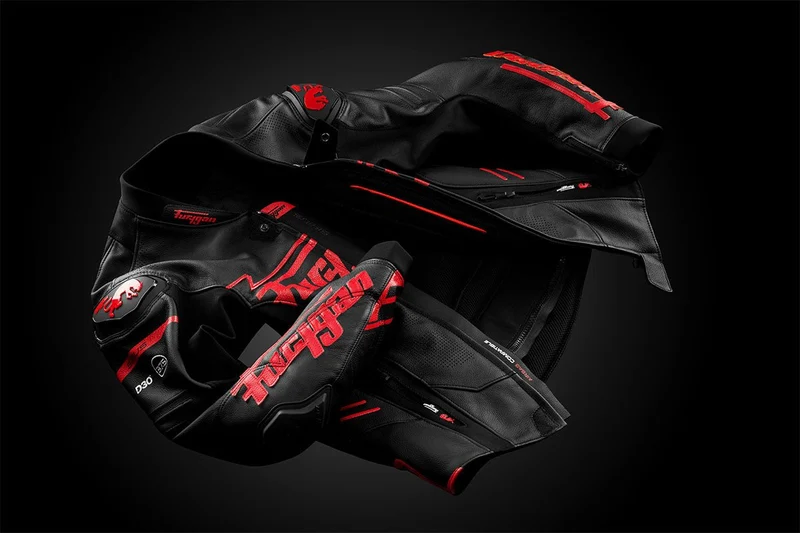 Blouson Moto Race Réplica Furygan SIRIUS — CE AAA Race Look Noir-Rouge