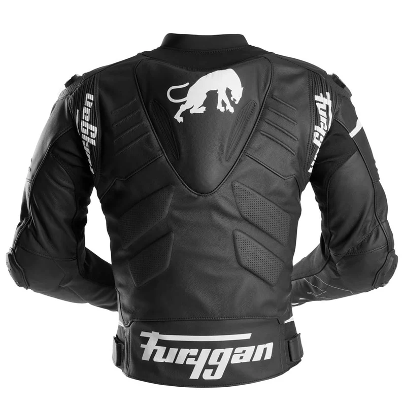 Blouson Moto Race Réplica Furygan SIRIUS — CE AAA Race Look Noir-Blanc