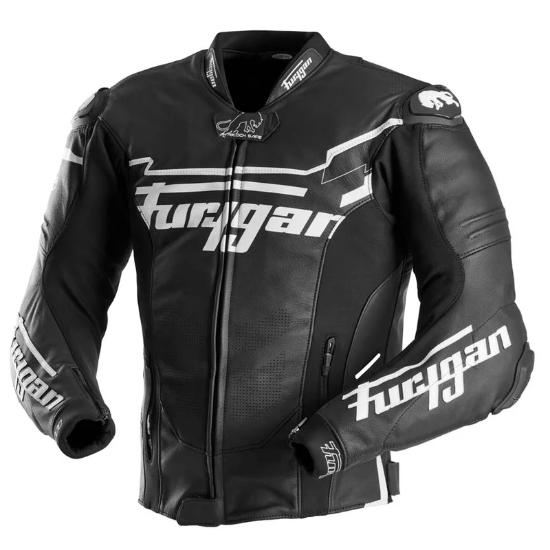 Blouson Moto Race Réplica Furygan SIRIUS — CE AAA Race Look Noir-Blanc