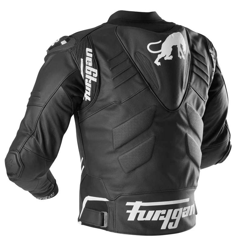 Blouson Moto Race Réplica Furygan SIRIUS — CE AAA Race Look Noir-Blanc