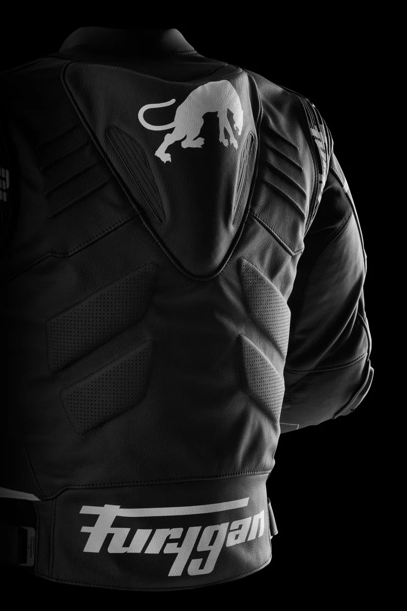 Blouson Moto Race Réplica Furygan SIRIUS — CE AAA Race Look Noir-Blanc