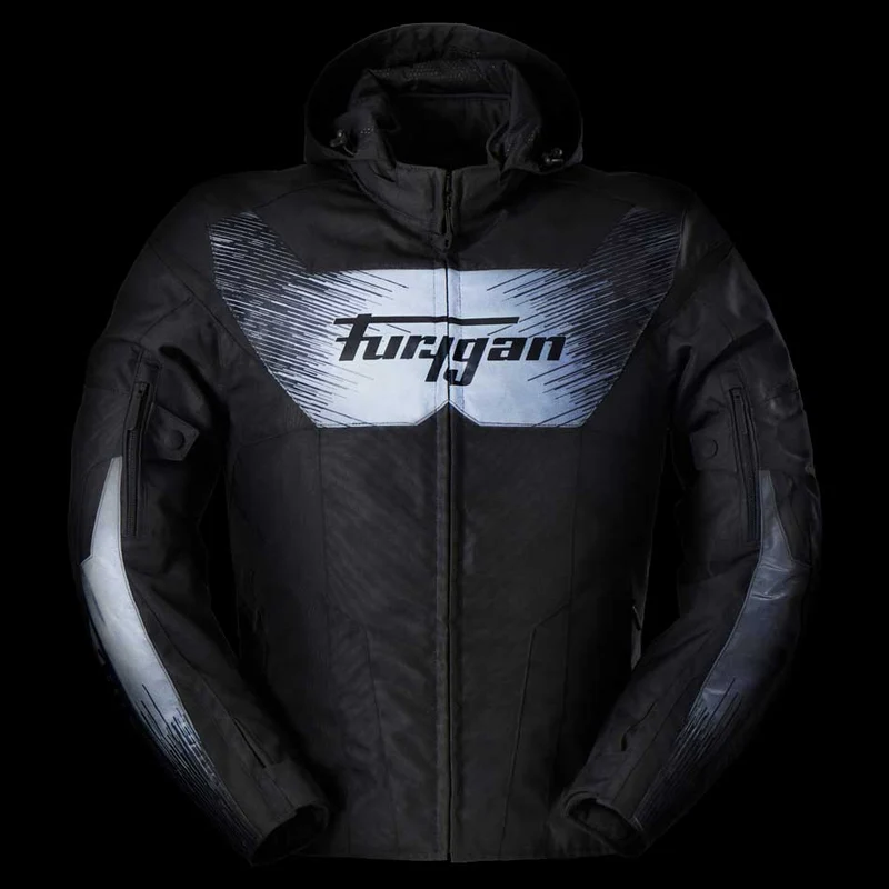 Blouson Moto Homme Furygan SHARD HV Noir-Gris Reflect — CE AA