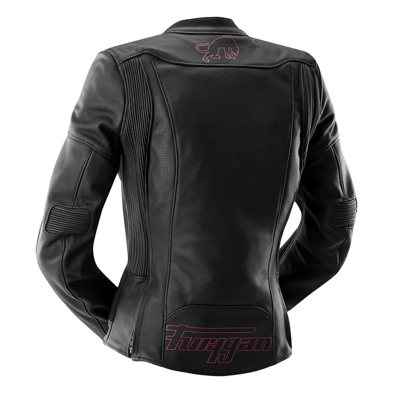 Blouson Moto Sport Femme Furygan ROMY — CE AAA Lady Racing Noir-Rose