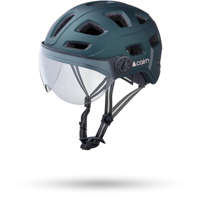 CAIRN Casque vélo quartz visor bleu metal mat