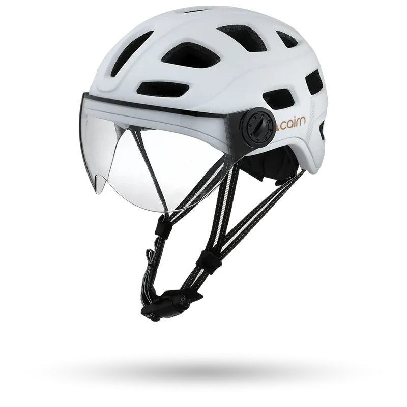 CAIRN Casque vélo quartz visor blanc metal mat