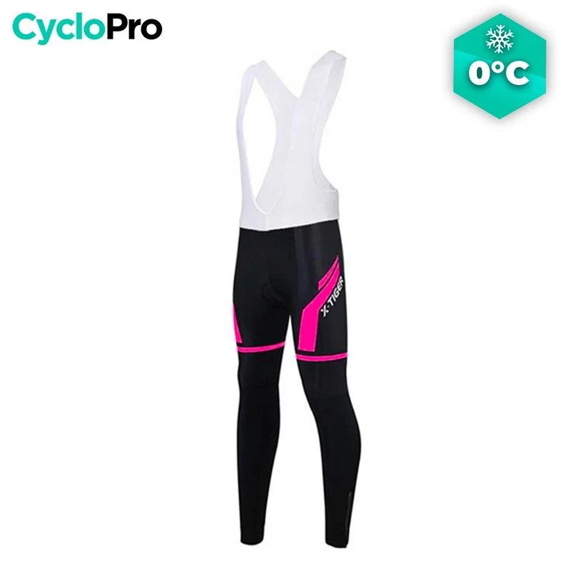 COLLANT CYCLISTE POUR FEMMES NOIRE ET ROSE - HIVER - DESTOCKAGE