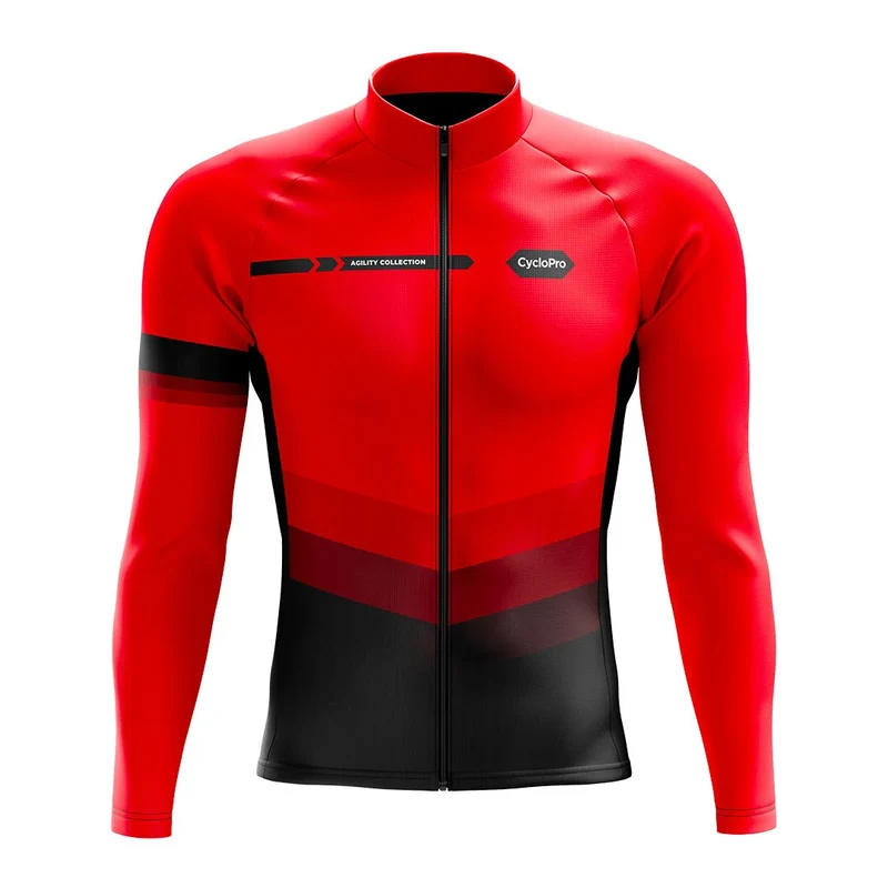 Maillot cycliste hiver Rouge - Agility