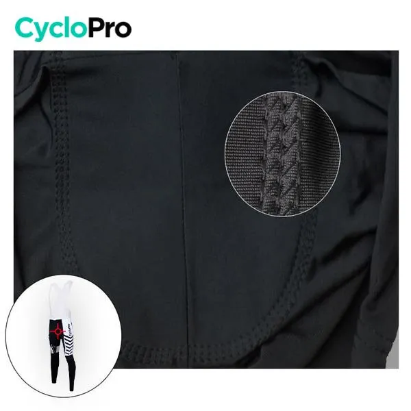 COLLANT CYCLISTE POUR FEMMES NOIRE ET BLANC - AUTOMNE