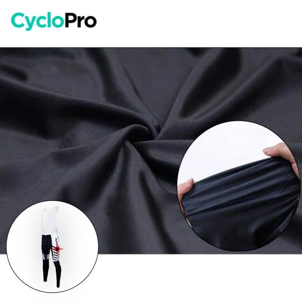 COLLANT CYCLISTE POUR FEMMES NOIRE ET BLANC - AUTOMNE