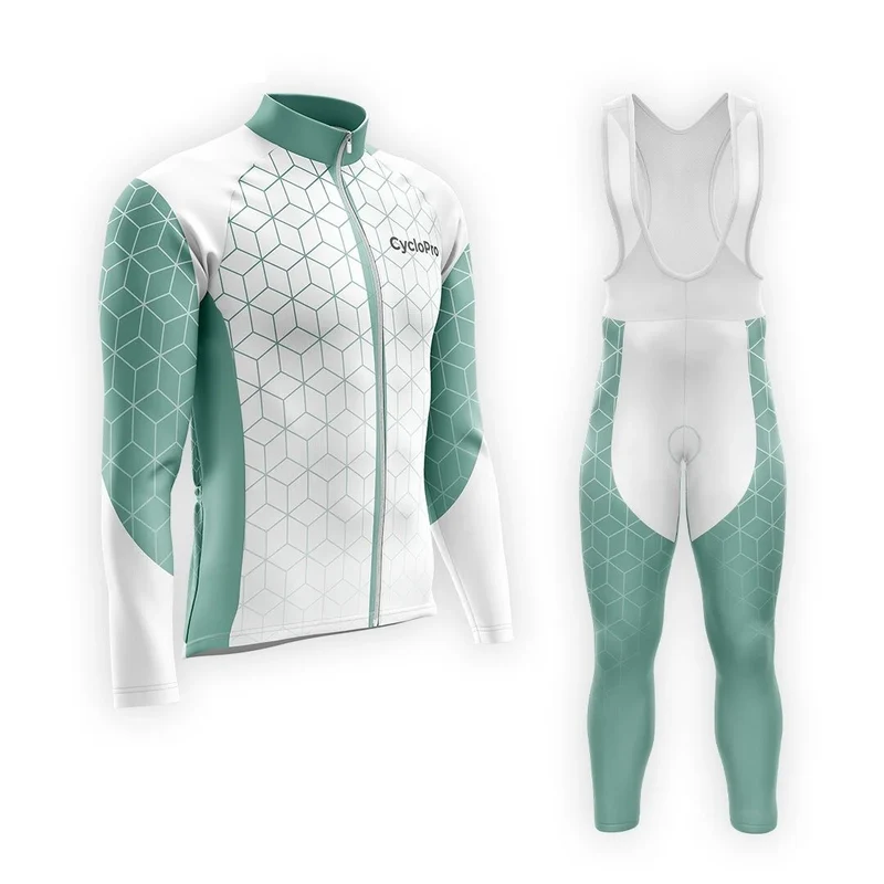 TENUE CYCLISTE AUTOMNE HOMME VERT - CUBIC+ - DESTOCKAGE