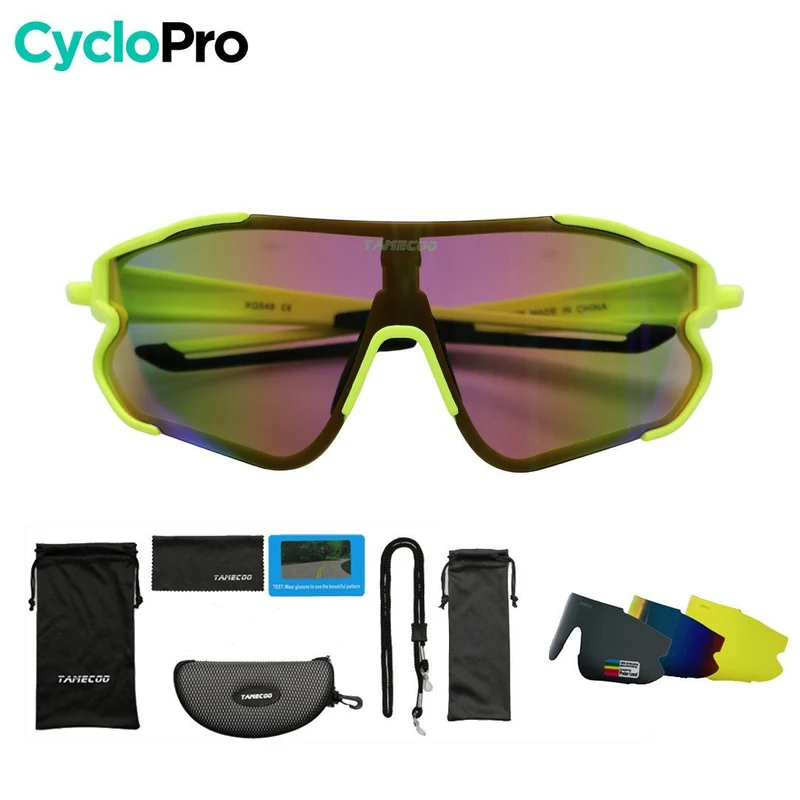 Lunettes Vélo Verres Interchangeables - Jaune - OPTIMAX