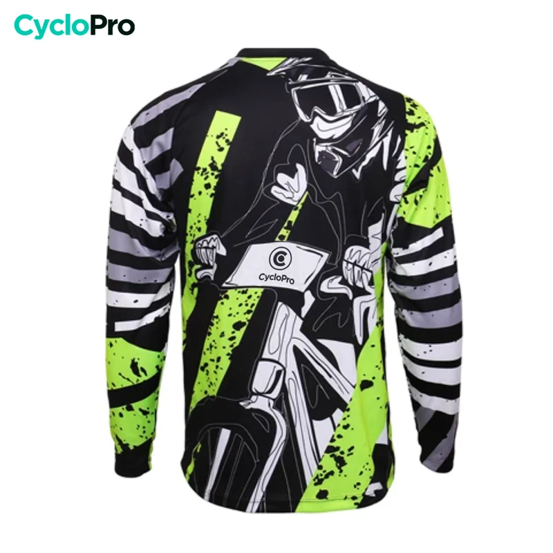 Maillot Vtt homme manche longue noir et vert | AgilityMax