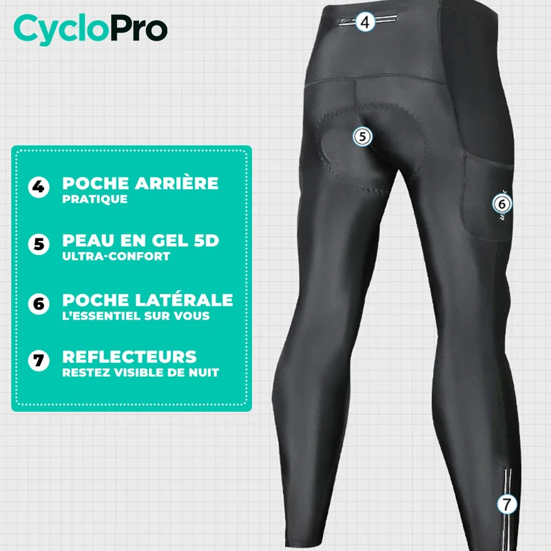 Collant Cycliste Thermique Homme - Practical+ - DESTOCKAGE