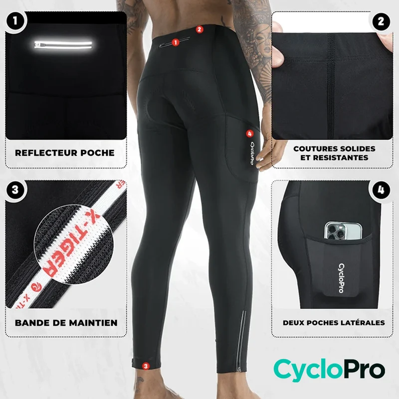 Collant Cycliste Thermique Homme - Practical+ - DESTOCKAGE