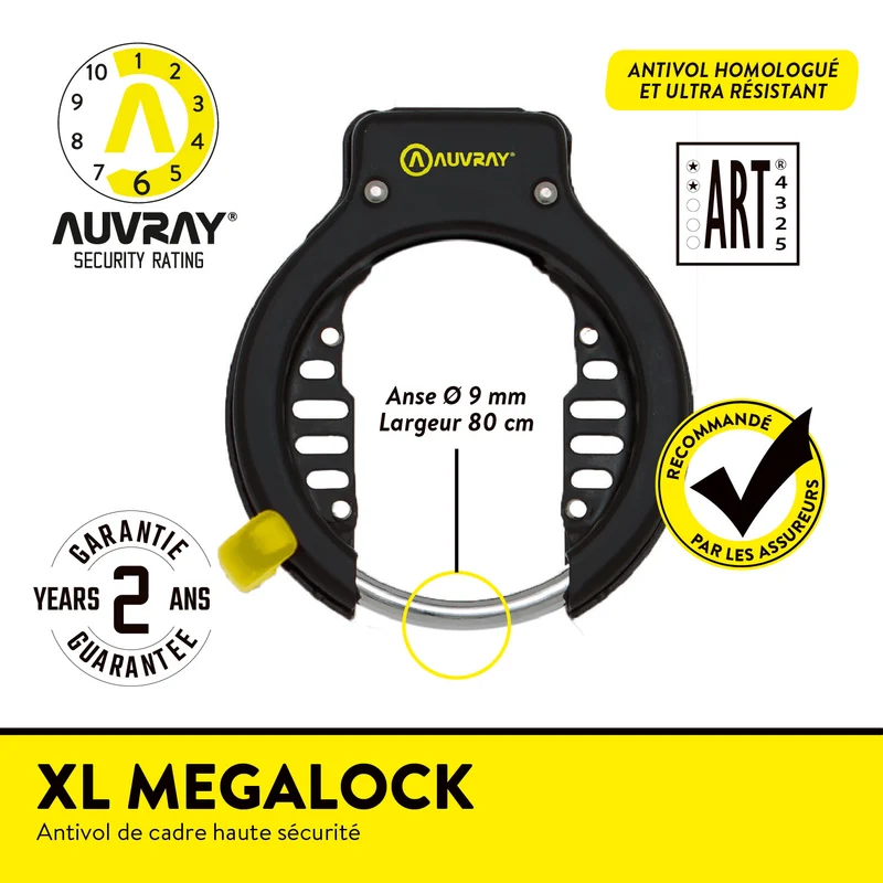 AUVRAY Antivol de cadre MEGALOCK XL ART 2
