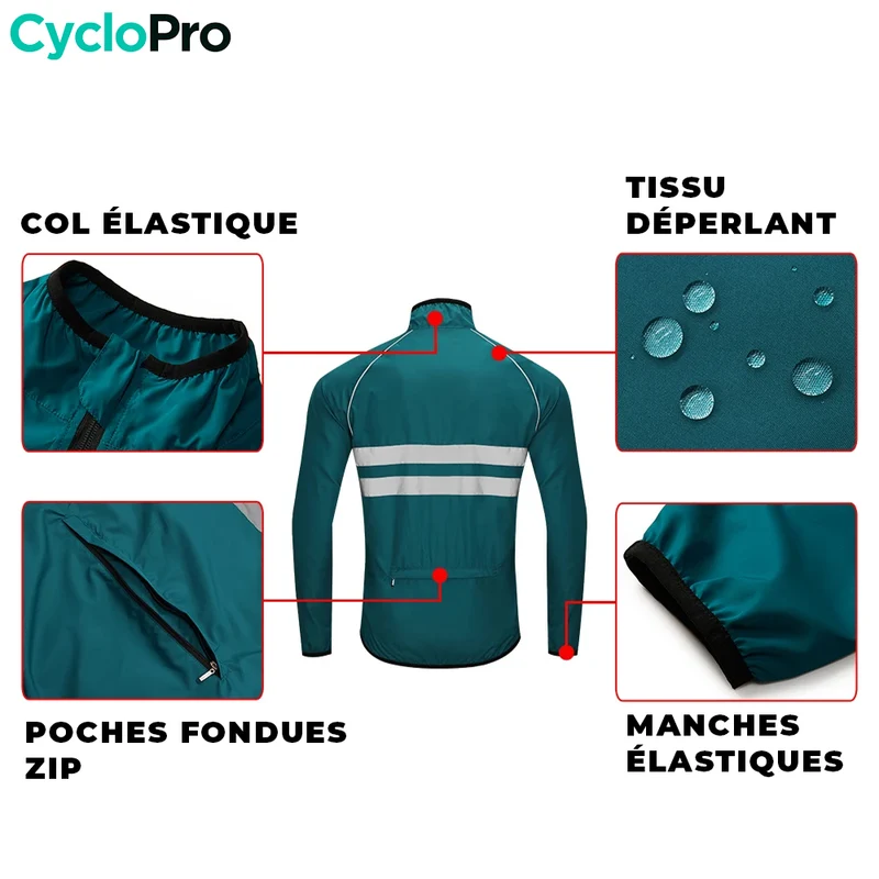 VESTE COUPE-VENT CYCLISTE HOMME - LIGHTY