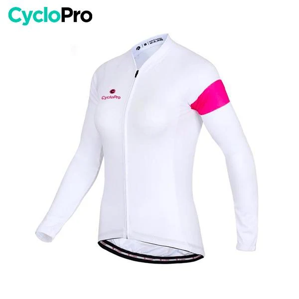 MAILLOT LONG DE CYCLISME ROSE - HIVER - ÉLÉGANCE+ - DESTOCKAGE