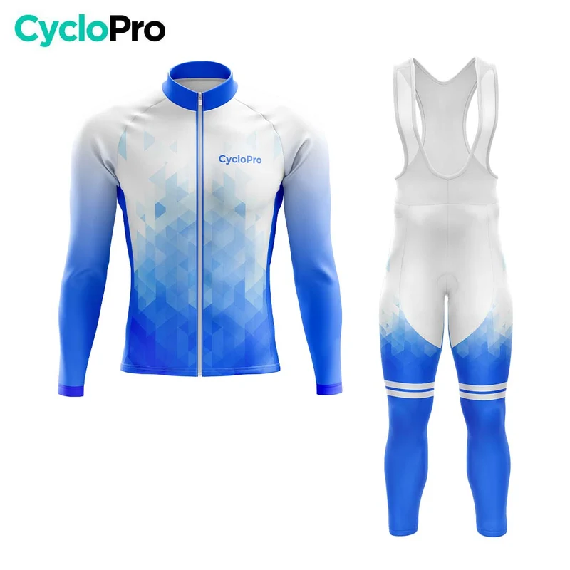 TENUE CYCLISTE AUTOMNE HOMME BLEUE - CRISTAL+ - DESTOCKAGE