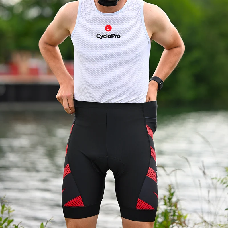 Cuissard Cycliste 3 Poches rouge - Practical+