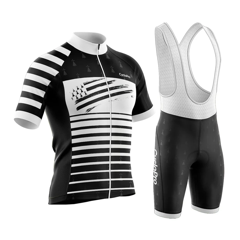 Tenue De Cyclisme Noire et Blanche - Bretagne