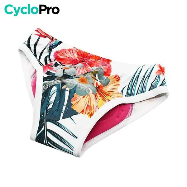 CULOTTE À FLEURS VTT/CYCLISME ABSOR+ - FEMME