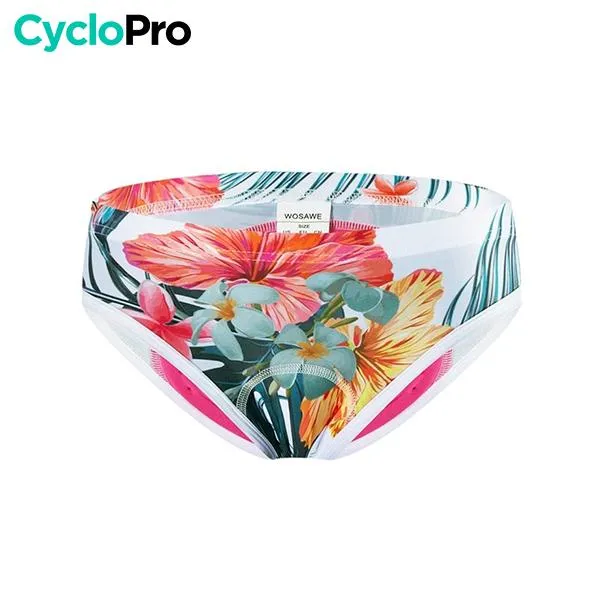 CULOTTE À FLEURS VTT/CYCLISME ABSOR+ - FEMME