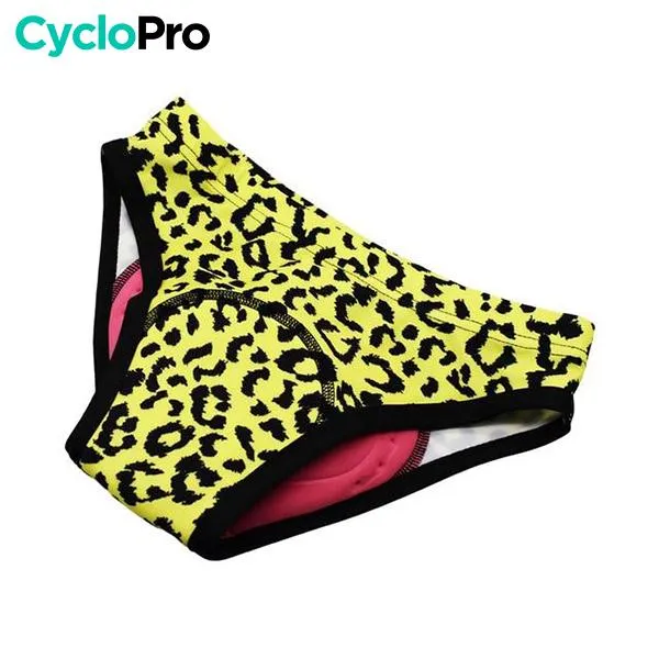 Culotte Leopard Jaune VTT/Cyclisme Absor+ - Femme