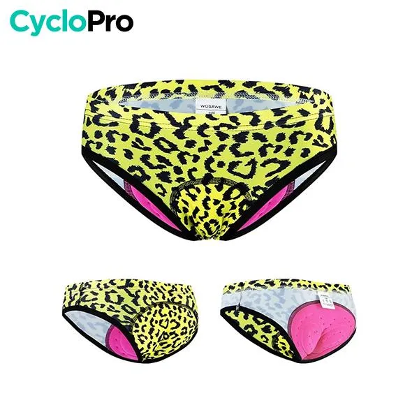 Culotte Leopard Jaune VTT/Cyclisme Absor+ - Femme
