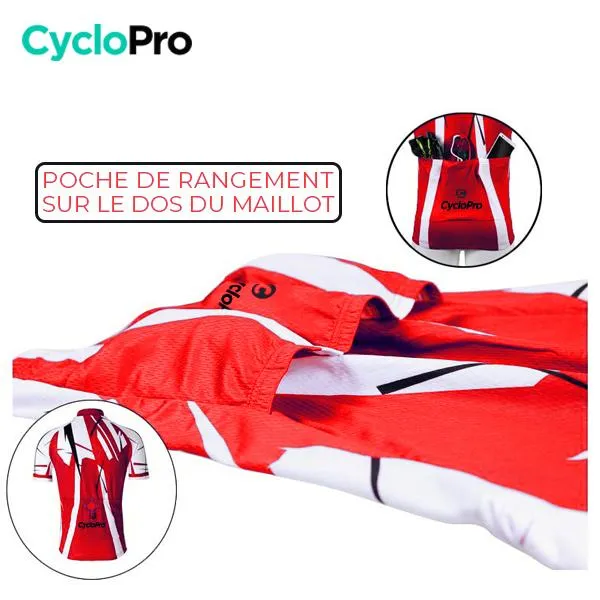 MAILLOT DE CYCLISTE ROUTE ROUGE - SENSAS+ - DESTOCKAGE