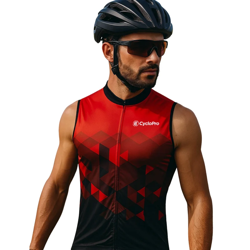 Maillot Cyclisme sans manches Rouge - EskI