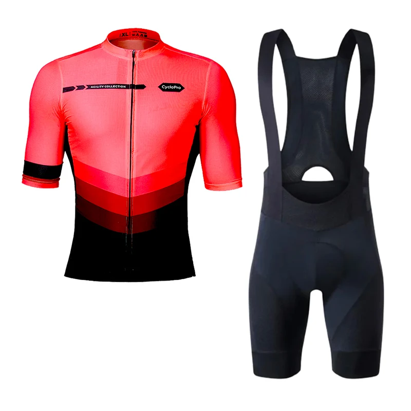 Tenue de cycliste rouge route et VTT - Agility