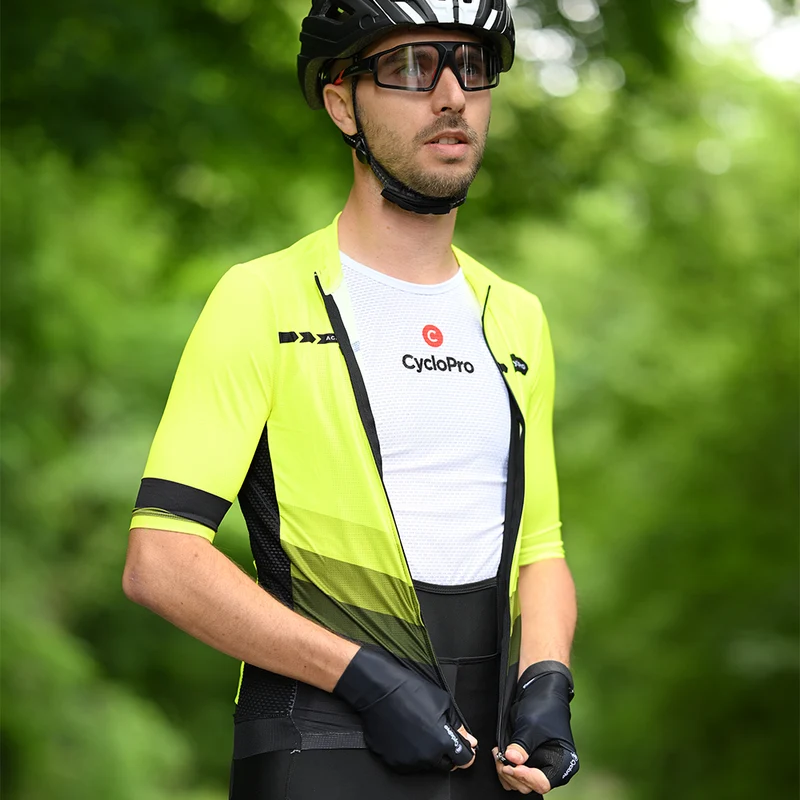 Tenue de cycliste jaune route et VTT - Agility