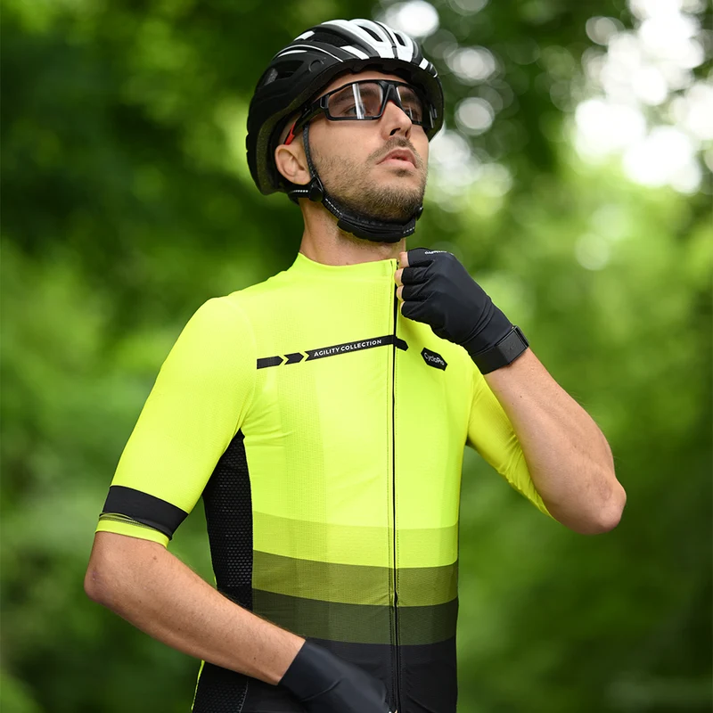 Tenue de cycliste jaune route et VTT - Agility