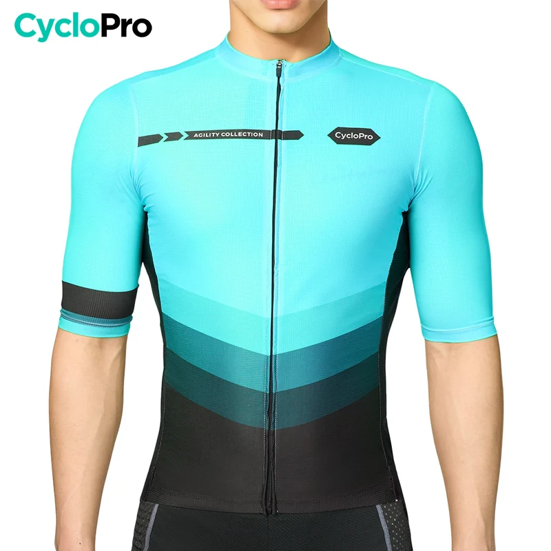 MAILLOT DE CYCLISME BLEU CIEL - AGILITY