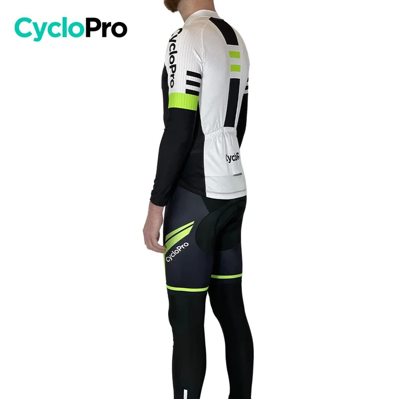 Tenue Cycliste Automne Blanche et Verte - Pro+ - DESTOCKAGE