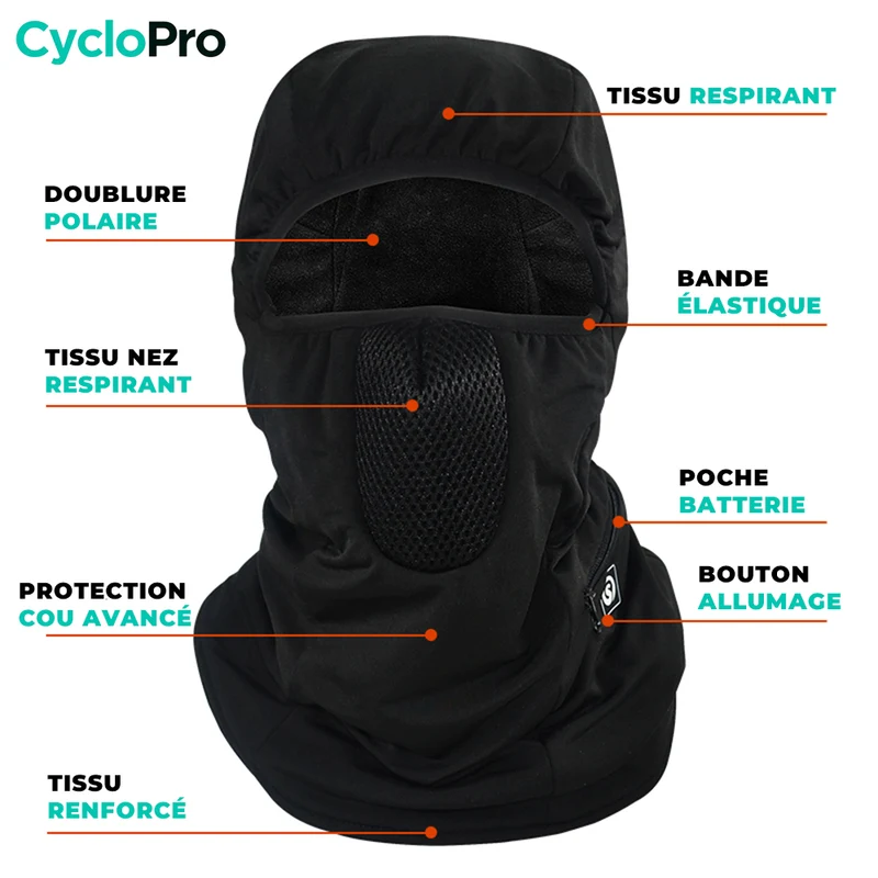 Cagoule Vélo Chauffante - HeatingPlus