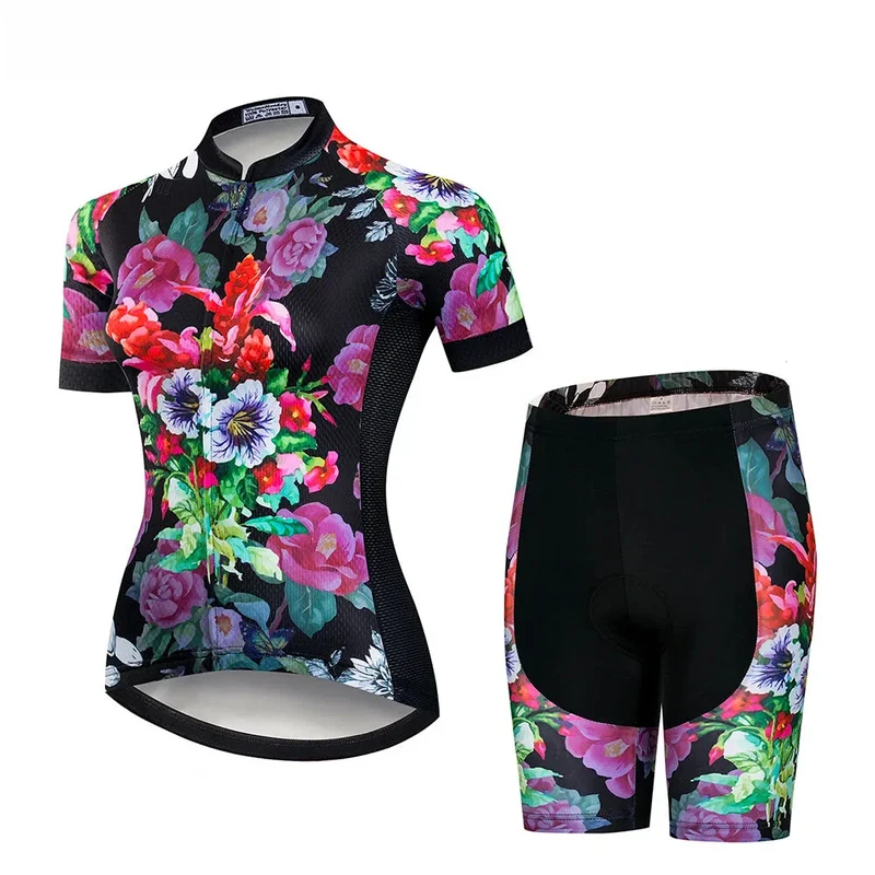 Tenue Vélo de Route Colorée - Floral+