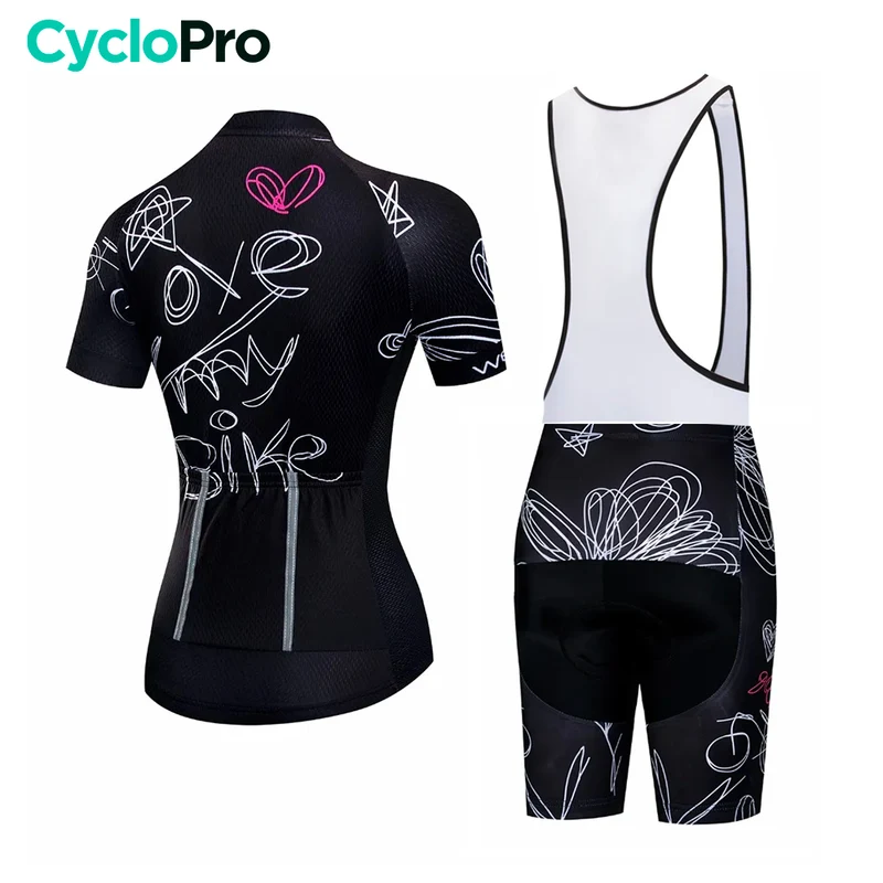 Tenue Vélo de Route Noire - Drawing+
