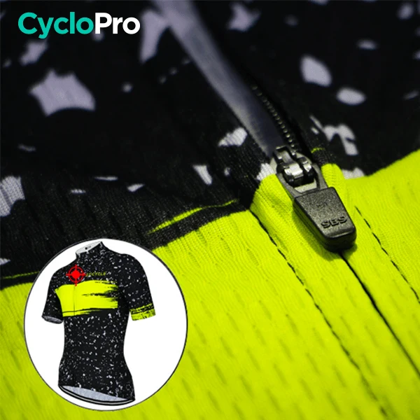 Maillot de cyclisme Jaune - Galaxy+ - DESTOCKAGE
