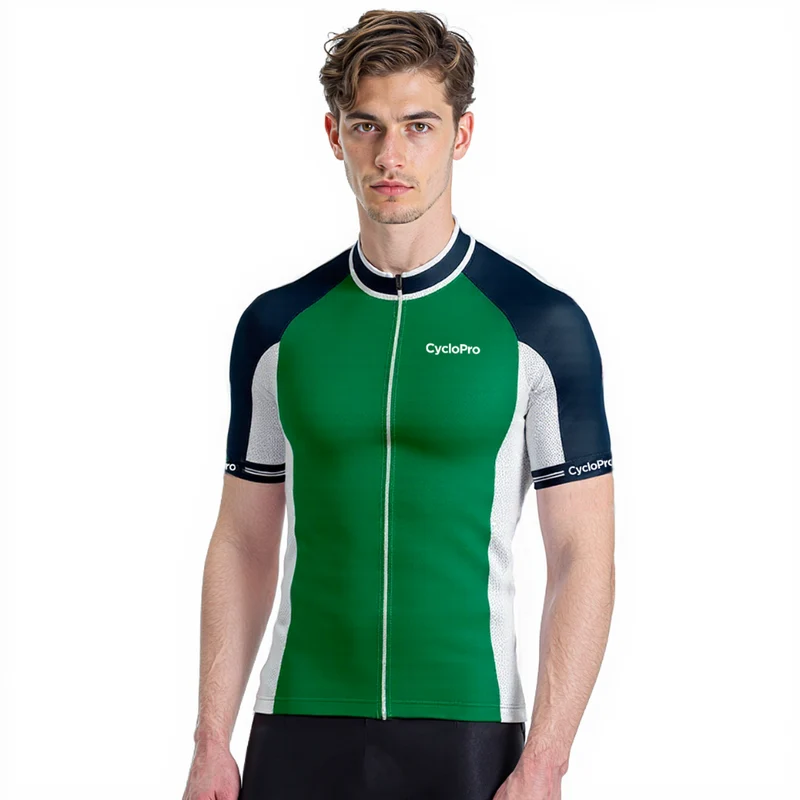 Maillot Cyclisme Route Vert - Uni+