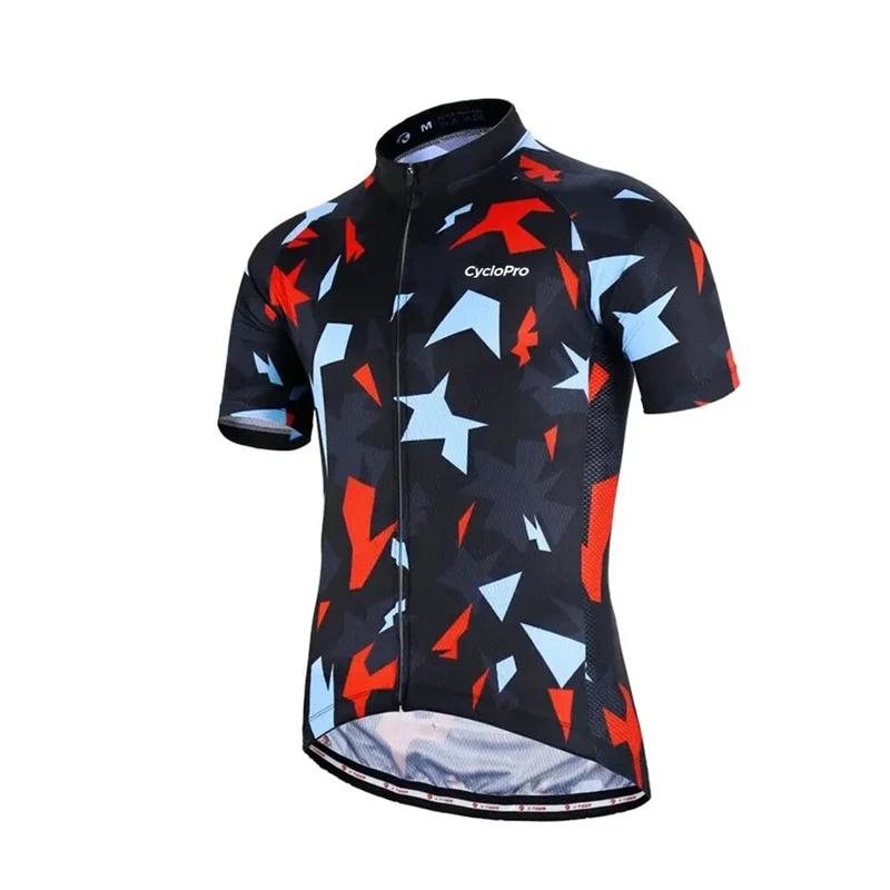 Maillot Cyclisme Route Rouge et Bleu - Mosaique
