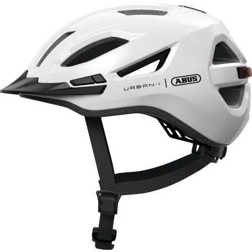 ABUS CASQUE URBAIN ABUS URBAN-I 4.0 BLANC BRILLANT AVEC ECLAIRAGE