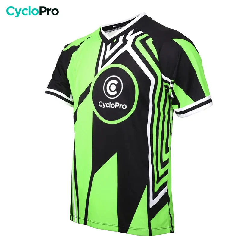 Maillot Vtt homme manche courte noir et vert fluo | AgilityMax