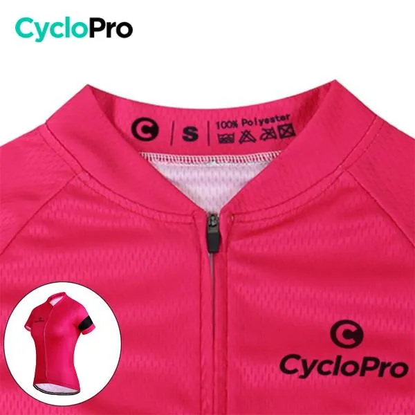 MAILLOT VÉLO DE ROUTE ROSE - ÉLÉGANCE+