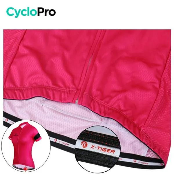 MAILLOT VÉLO DE ROUTE ROSE - ÉLÉGANCE+