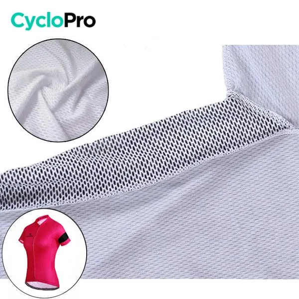 MAILLOT VÉLO DE ROUTE ROSE - ÉLÉGANCE+