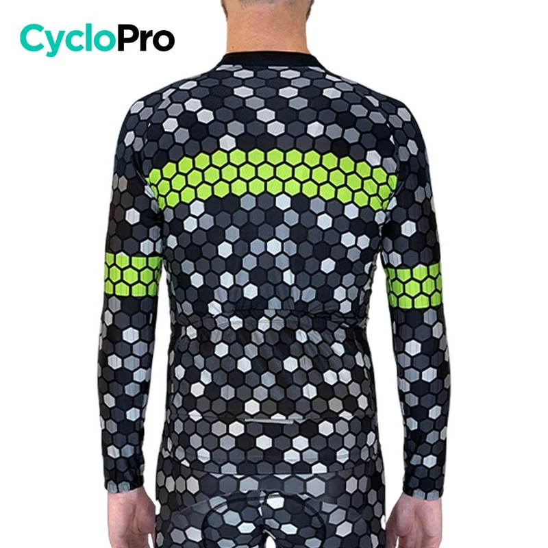 MAILLOT LONG DE CYCLISME JAUNE - AUTOMNE - ATMOSPHERE+ - DESTOCKAGE