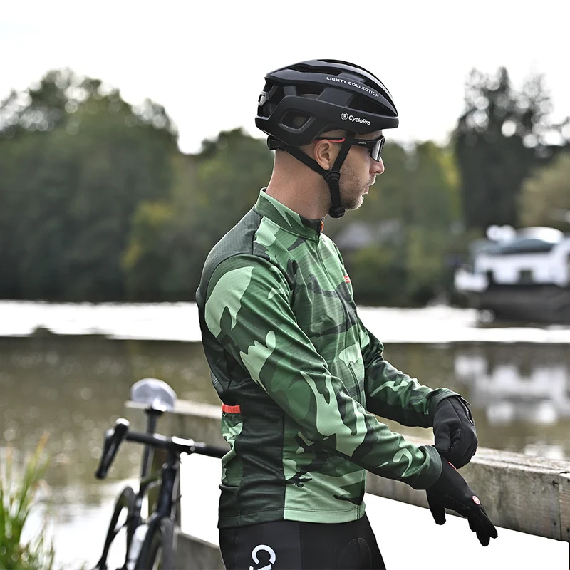 Veste Thermique de cyclisme verte - Commandeur