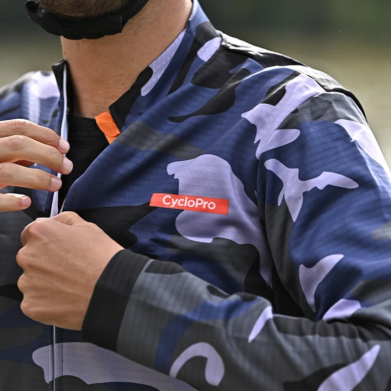 Veste Thermique de cyclisme bleue foncée - Commandeur