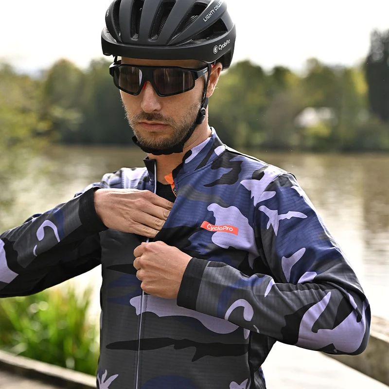 Veste Thermique de cyclisme bleue foncée - Commandeur